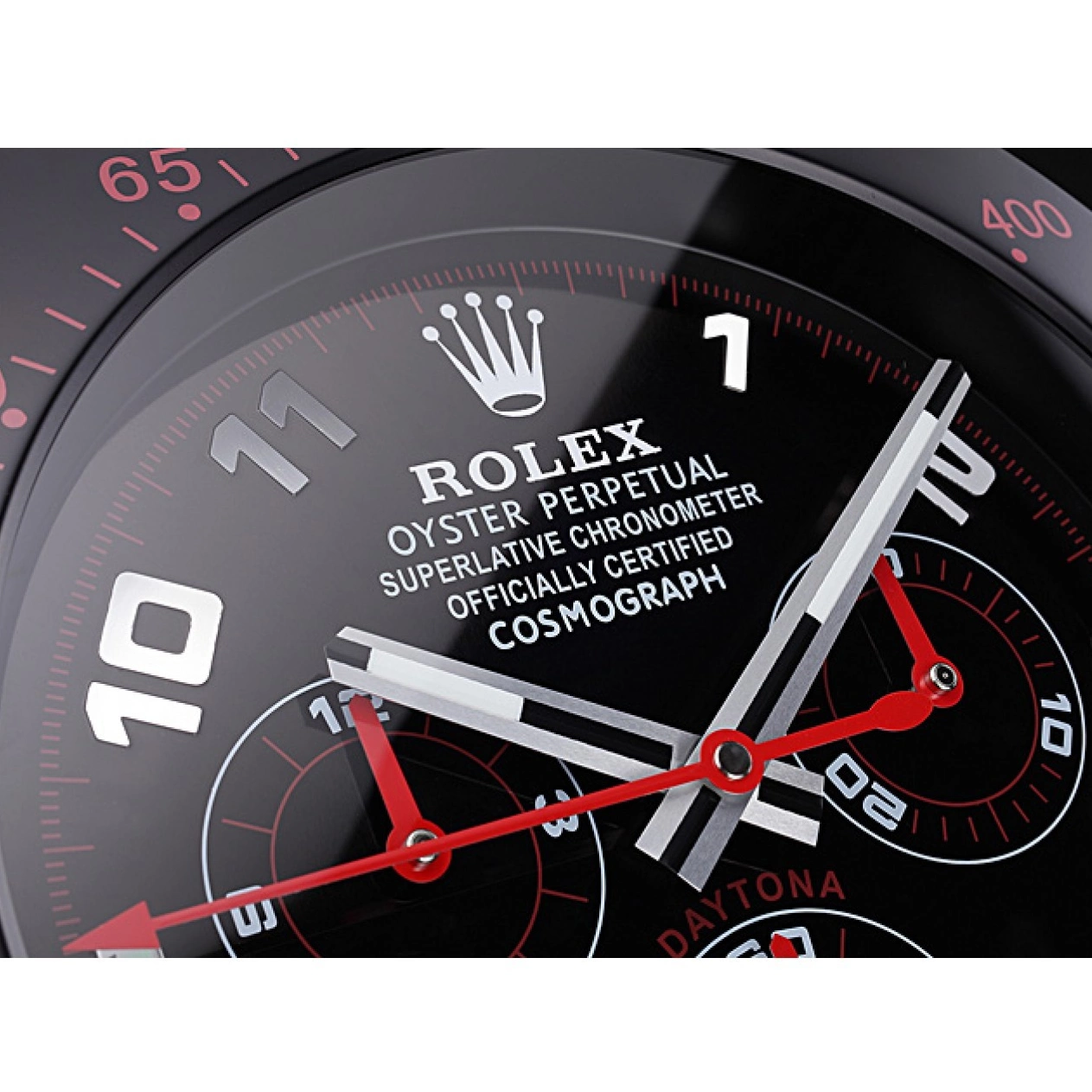 Aaa replica watch Cosmograph 621908 Clock Black-Red Rolex Daytona Wall 0626